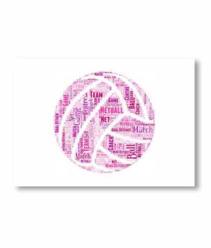 Netball Player Gift Personalised Netball Word Art Add All Your Own Words 