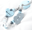 Schnullerkette mit Namen★Junge Wolke+Bisschen Mama+Papa ★Babygeschenk blau grau