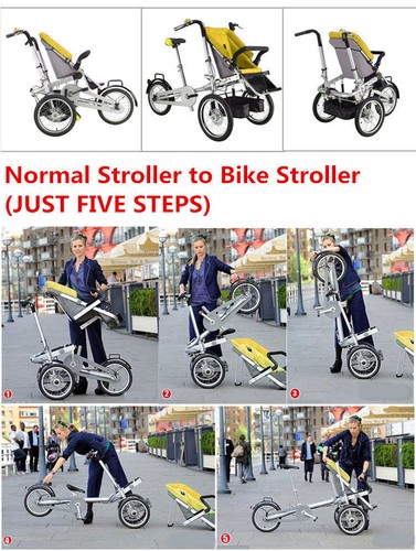 3in1 16/" Portble Bicycle Baby Bike Stroller Pushchair Carrier Single/&Double Seat