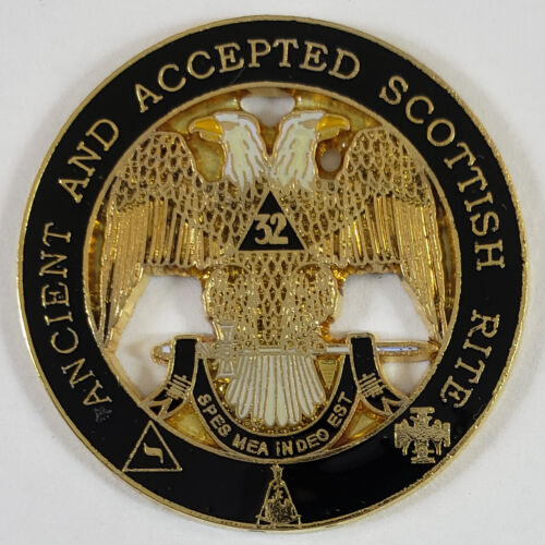 Masonic Scottish Rite 32nd Degree Large Round Lapel Pin Mason Freemason