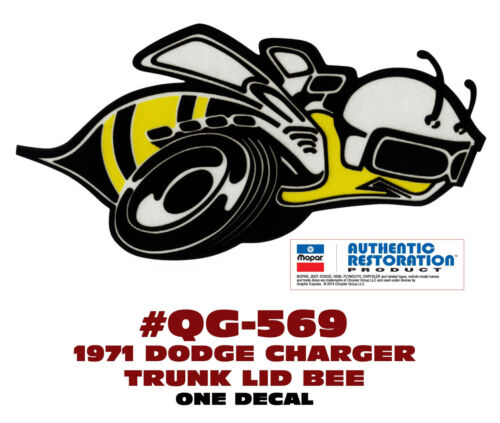 QG-569 1971 DODGE CHARGER SUPER BEE TRUNK BEE REFLECTIVE DECAL ONE