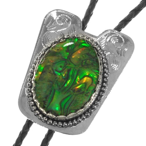 Westernschmuck Bolo Tie Grun Gelber Perlmutt Western Krawatte Bolotie Silberne Platte Uhren Schmuck Sticisce Sredisce Si