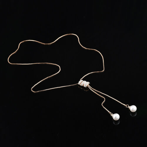 Boho Beaded Tassels Crystal Pendant Necklace Long Chain Sweater Women Jewelry