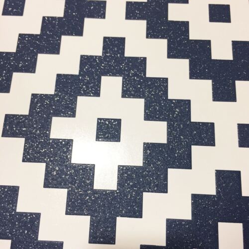Blanc Marine 3D pixel géométriques Paillettes en Relief Papier Peint Vinyle