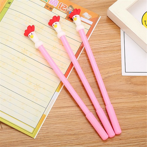 6pcs Cute Cartoon Kawaii Funny Red Chicken Gel Ink Roller Ball Point Pen School