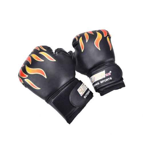 Children Kids FIRE Boxing Gloves Sparring Punching Fight Training Age 3-12 TC