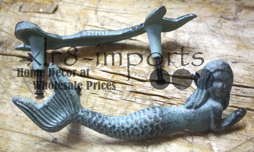 Barn Handle Door Handles Beach 6 Cast Iron NAUTICAL MERMAID Style Drawer Pull