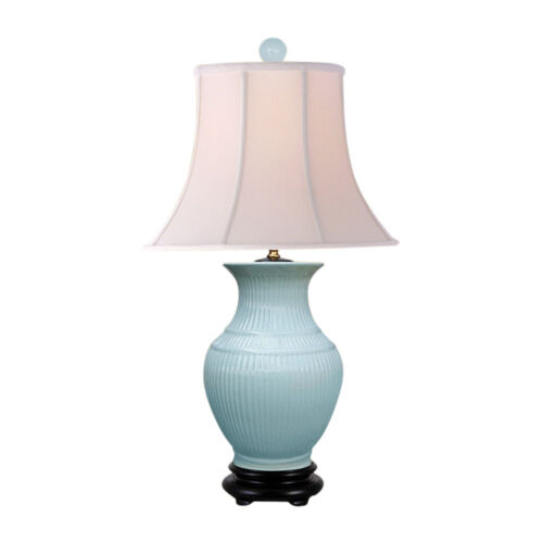 Beautiful Jade Color Porcelain Vase Table Lamp 28/"