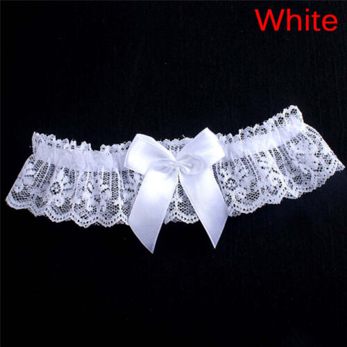 White/Black Lace Ribbon Bowknot Wedding Bridal Hen Gift Garters Adjustable new. 