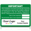 Green Extra Large Personalised Periodic Inspection Labels in Full Colour