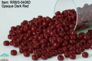 Miyuki Round Rocailles 8/0 Opaque Dark Red Seed Beads RR-408D 