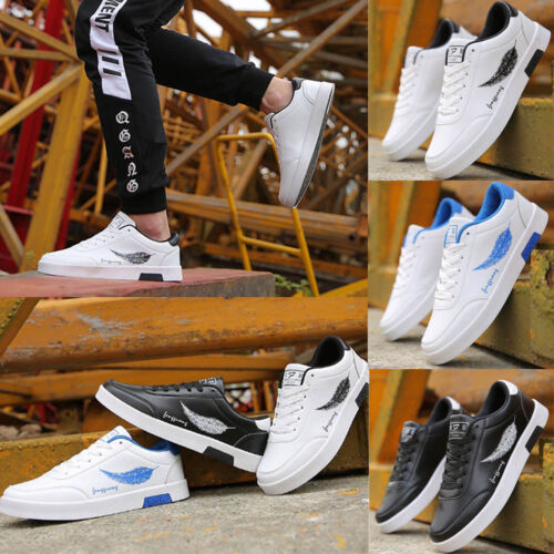 Men/'s Lace Up Leather Sneakers Outdoor Sports Dancing Shoes Jogging Comfy Flats