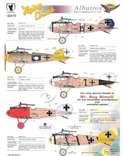 Eagle Strike Decals Albatros Flying Circus Pt.2 German WWI Fighter 1/48 48079
