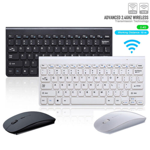 Slim 2.4GHz Wireless Keyboard and Cordless Mouse Combo Set For Desktop Laptop PC