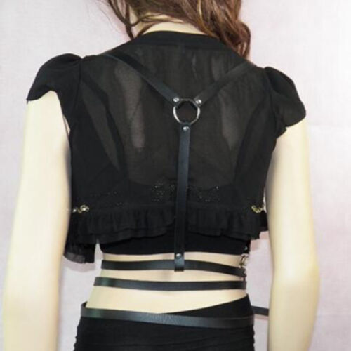Women Leather Body Harness Adjustable Cosplay Club Waist Strap Costume Belt
