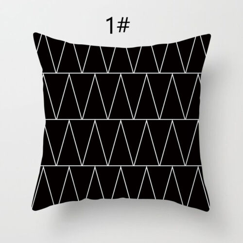 Black&White Geometric Throw Cover Pillow Cushion Square Case Decor Dazzling 18" 