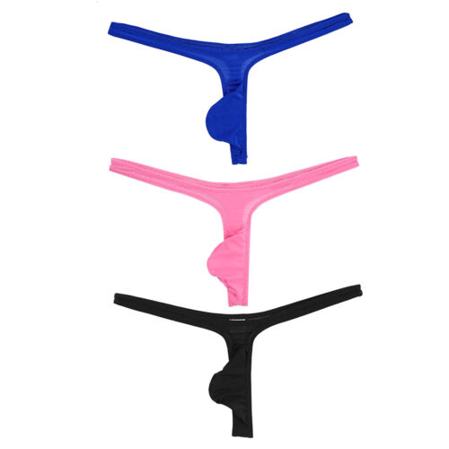 Mens Spandex Pouch Thong Underwear Lingerie G-string Micro Bikini T-back Briefs 