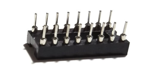 5PCS IC Sockets DIP-16 Machined Round Contact Pins Holes 2.54mm DIP16 DIP 16