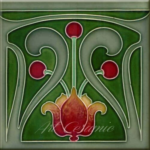 Art Nouveau Reproduction Decorative Ceramic tile 366 