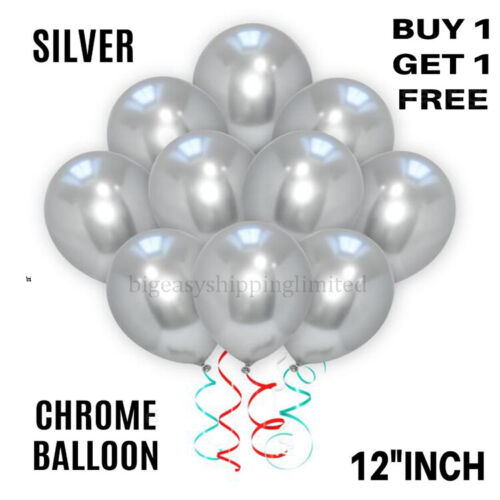 METALLIC LATEX PEARL CHROME BALLOONS 12" Helium Baloon Happy Birthday Party UK 
