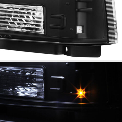 05-07 Ford F250 F350 F450 Superduty Black LED DRL Tube Projector Headlight Lamp
