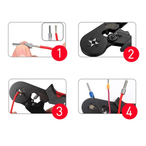 1200-tlg-teilig-set 0,25-10mm² Crimpzange Aderendhülsen Kabelschuhe Presszange