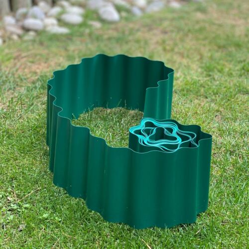 Green Plastic Garden Lawn Edging 9m x 15cm Roll Set of 3 Rolls 