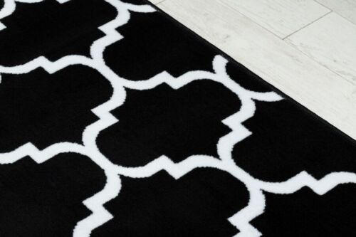 Modern Hall Carpet Runner BCF ANNA Trellis black Stairs 60-120cm extra long RUGS 