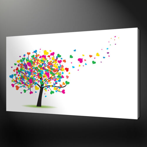 HEART TREE CANVAS PRINT PICTURE WALL ART FREE FAST POSTAGE VARIETY OF SIZES 