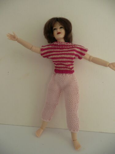 modern set of 3 Knitting Patterns for 1:12 scale dollhouse lady doll clothes