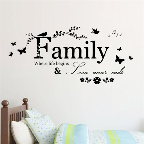 Family-Letter Quote Removable Vinyl Decal Art Mural Home Decor-Wall Stickers ej 