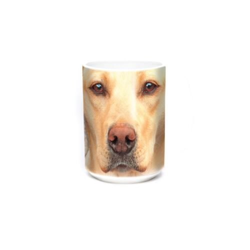 The Mountain 15oz White Ceramic Pet Dog Mug Yellow Labrador Portrait 