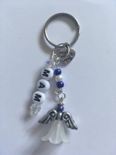 Handmade "Mam" Guardian Angel Key Ring 