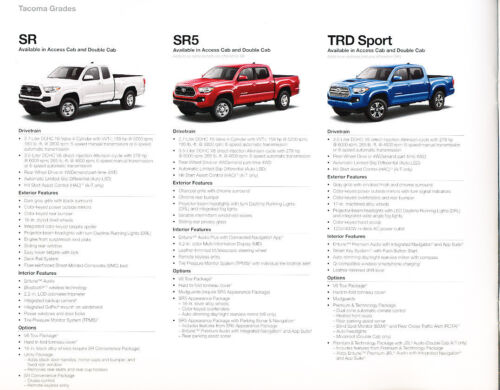 2016 Toyota Tacoma Truck 24-page Original Car Sales Brochure Catalog 
