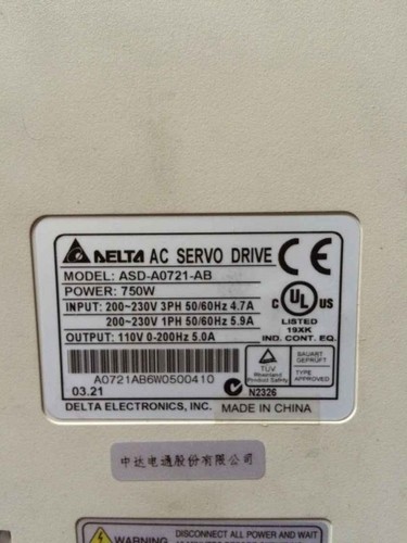 1pcs Used Delta AC Servo Drive ASD-A0721-AB Tested
