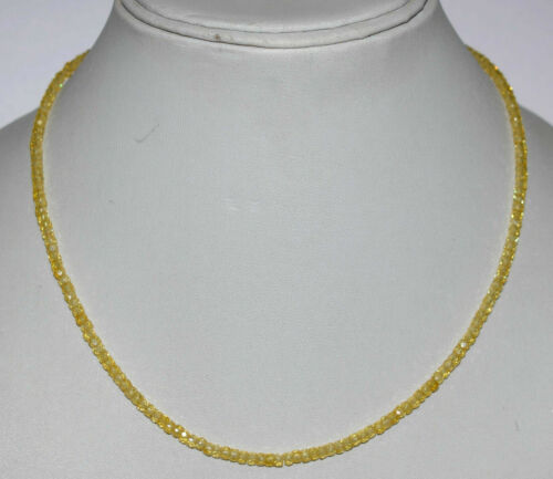 Details about   12-45" Strand Necklace 925 Sterling Silver Yellow Zircon Round 3 mm Beads KM544 