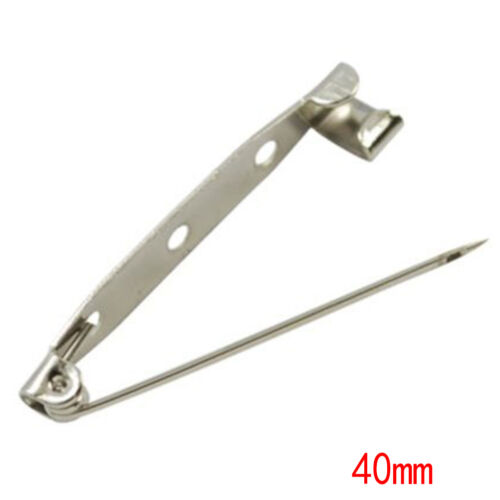 50PCs Silver Brooch Back Bar Pins Findings DIY 15-45mm OF