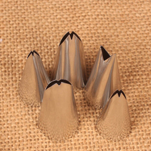 5 Pcs Set Leaves Nozzles Stainless Steel Icing Piping Nozzles Tips Pastry Tips 
