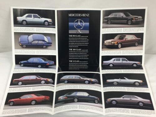 1989 Mercedes Benz The Model Line Sales Brochure Full Color Poster USA NEW 