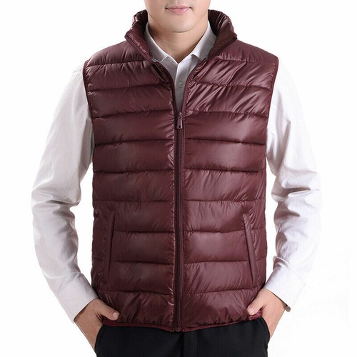Mens Puffer Waistcoat Quilted Padded Gilet Winter Warm Sleeveless Zip Vest