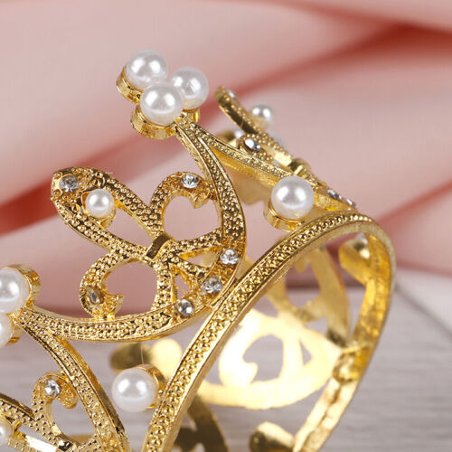 Mini Topper Princesa Corona De Oro Cristal Perla Tiara Pelo día de San Valentín GIF /_ Hg