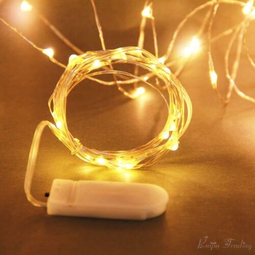 10-30 LED Battery Operated Copper Silver Wire String Fairy Light Xmas Party SY 