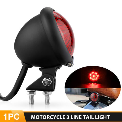 LED Tail Light Red Lens Rear Brake Stop Lamp Fit For Harley Bobber Chopper Racer 