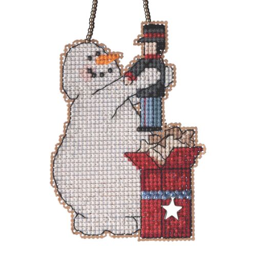 Wishing Snowman Cross Stitch Kit Mill Hill 2021 Ornament MH162131 