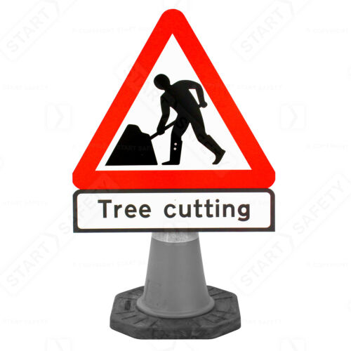 Reflective Temporary Road Cone SignTree Cutting750mmDual Strap 