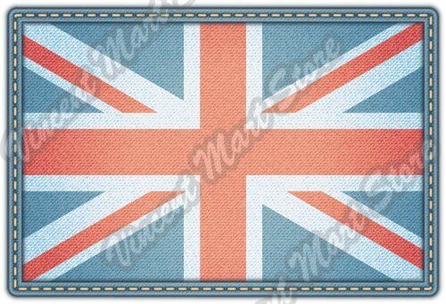 United Kingdom Flag Denim Blue Jeans London Car Bumper Vinyl Sticker Decal 5/"X4/"