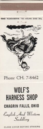 WOLF/'S HARNESS SHOP CHAGRIN FALLS OH. Details about  / VINTAGE MATCHBOOK COVER