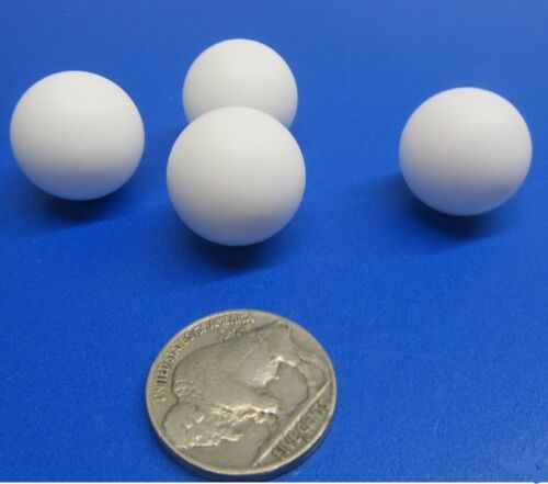 .750" de diámetro 3/4" Bolas de politetrafluoroetileno Teflón-esfera de color blanco 4 piezas 