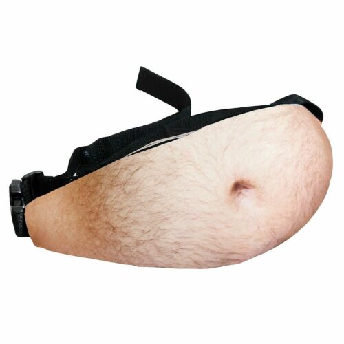 Funny Lifelike Beer Belly Dad Bod White Elephant Gift Dad Bag Waist Fanny Pack 