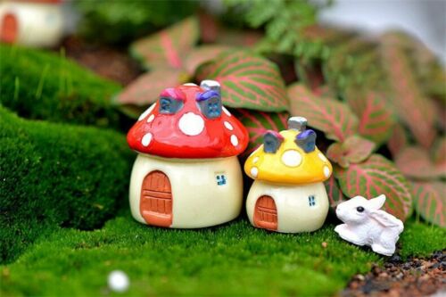 Kawaii Mini Mushroom House Garden Decoration Resin Crafts Garden Ornaments 
